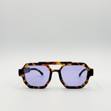 Angular Navigator Sunglasses in Leopard Print