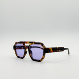 Angular Navigator Sunglasses in Leopard Print