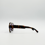 Angular Navigator Sunglasses in Leopard Print