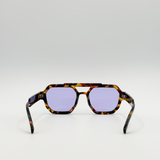 Angular Navigator Sunglasses in Leopard Print