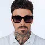 Square Retro Black Leopard Sunglasses