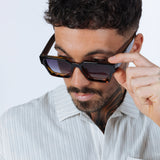 Square Retro Black Leopard Sunglasses