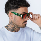 Chunky Aviator Sunglasses in Bright Green