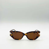 Cat-Eye Sunglasses with Side Detail in Tortoiseshell
