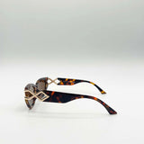 Cat-Eye Sunglasses with Side Detail in Tortoiseshell