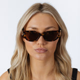 Cat-Eye Sunglasses with Side Detail in Tortoiseshell