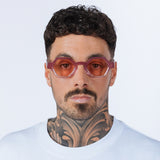 Round Hexagon Sunglasses in Pink