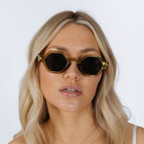 Round Hexagon Sunglasses in Sage Green