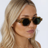 Round Hexagon Sunglasses in Sage Green