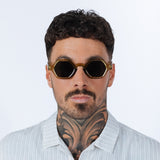 Round Hexagon Sunglasses in Sage Green