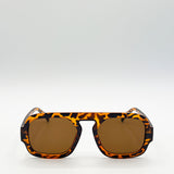 Retro Navigator Sunglasses in Brown Tortoiseshell
