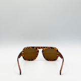 Retro Navigator Sunglasses in Brown Tortoiseshell