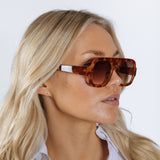 Retro Navigator Sunglasses in Burnt Rust