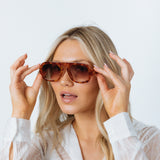 Retro Navigator Sunglasses in Burnt Rust