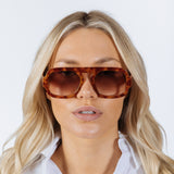 Retro Navigator Sunglasses in Burnt Rust