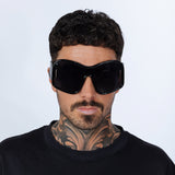 Square Oversized Mask Sunglasses in Black