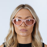 Wrap Around Racer Bow Sunglasses in Pink