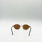 Oval Metal Frame Sunglasses in Gold Brown