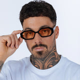Oval Geomentric Sunglasses in Black Orange