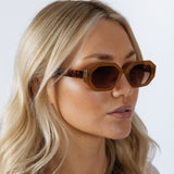 Oval Geomentric Sunglasses in Tortoise Brown