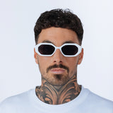 Oval Geomentric Sunglasses in White