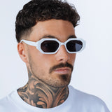 Oval Geomentric Sunglasses in White