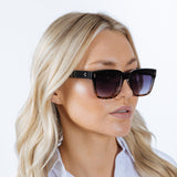 Square Sunglasses in Black Leopard