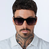 Square Sunglasses in Black Leopard