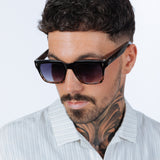 Square Sunglasses in Black Leopard