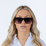 Square Sunglasses in Black Leopard