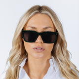 Square Sunglasses in Green Black