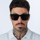 Square Sunglasses in Green Black