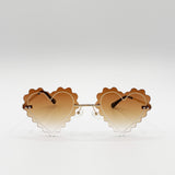 Scallop Heart Sunglasses in Brown