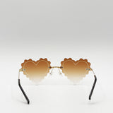Scallop Heart Sunglasses in Brown