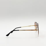 Scallop Heart Sunglasses in Brown