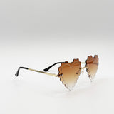 Scallop Heart Sunglasses in Brown