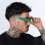 Retro Small Oval Sunglasses Green