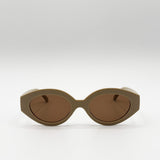 Retro Small Oval Sunglasses Beige
