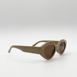 Retro Small Oval Sunglasses Beige