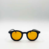 Bold Rounded Sunglasses in Black Orange