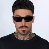 Outdoor Racer Sunglasses in Black Silver with Hard Case