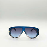 Oversized Rounded Sunglasses Blue Black