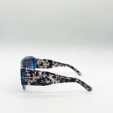 Oversized Rounded Sunglasses Blue Black