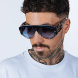 Oversized Rounded Sunglasses Blue Black