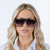 Oversized Rounded Sunglasses Brown Black