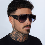 Oversized Rounded Sunglasses Brown Black