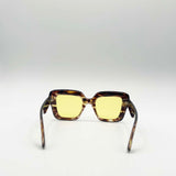 Bold Square Sunglasses in Leopard Yellow