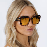 Bold Square Sunglasses in Leopard Yellow