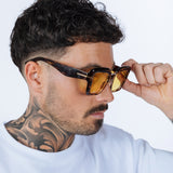 Bold Square Sunglasses in Leopard Yellow