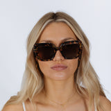 Bold Square Sunglasses in Leopard Brown